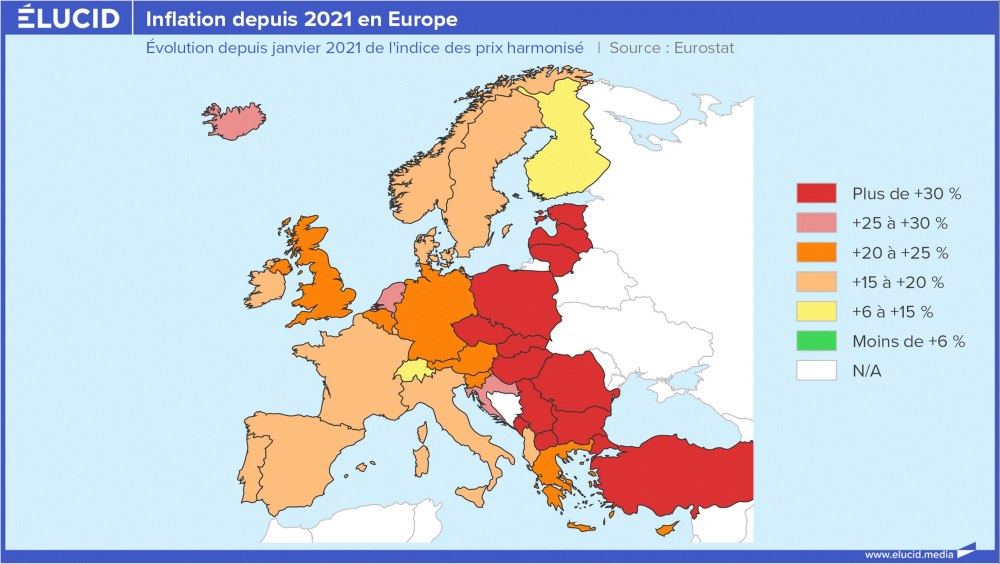Inflation depuis 2021 en Europe Inflation depuis 2021 en Europe